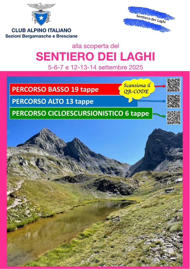 🌄 Unisciti a noi sul Sentiero dei Laghi: un’esperienza unica tra natura, cultura e panorami indimenticabili.
🚶‍♂️ Posti limitati: solo 20 partecipanti per tappa, non lasciarti sfuggire questa occasione.
✨ Iscriviti subito e vivi la magia della montagna insieme al CAI!